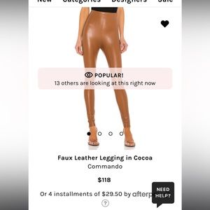 Faux Leather Legging in Cocoa
Commando M